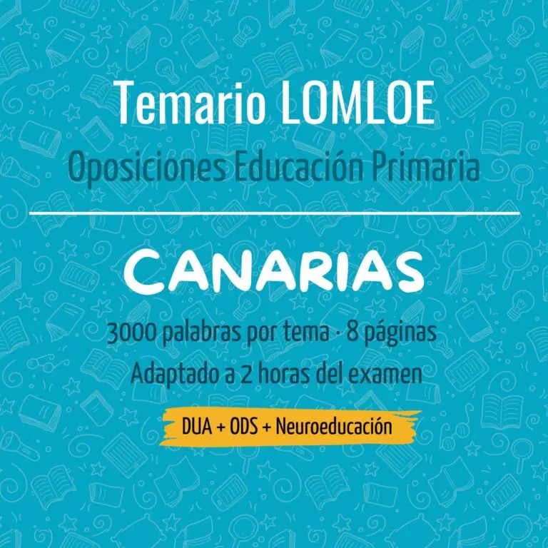 TEMARIO OPOSICIONES PRIMARIA CANARIAS