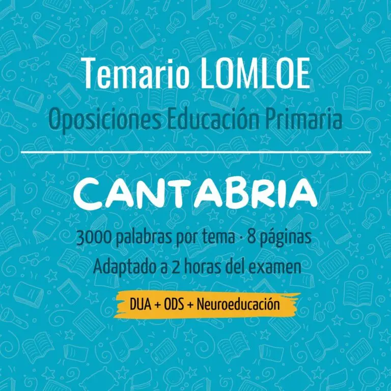 TEMARIO OPOSICIONES PRIMARIA CANTABRIA