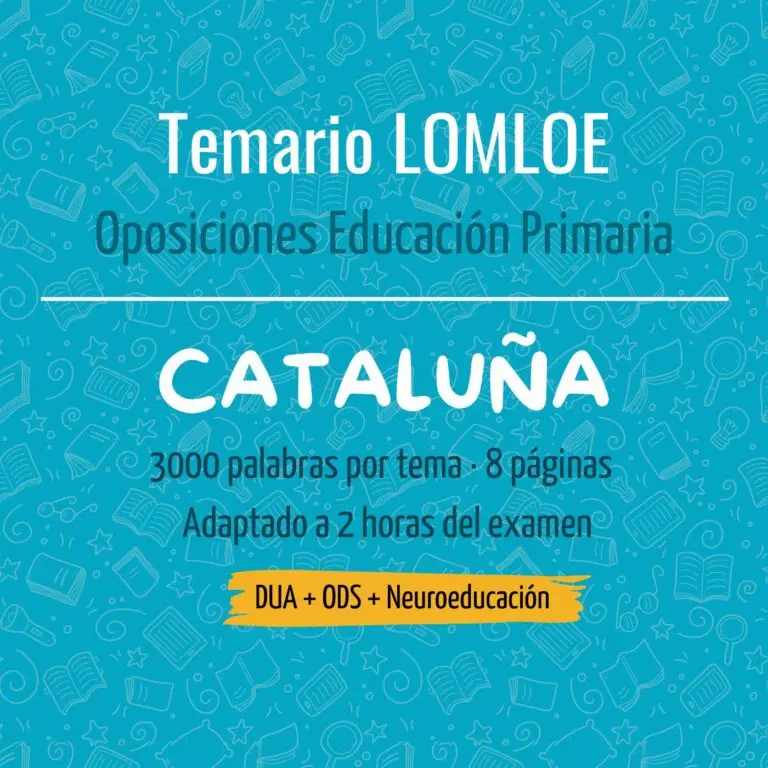 TEMARIO OPOSICIONES PRIMARIA CATALUÑA