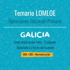 TEMARIO OPOSICIONES PRIMARIA GALICIA