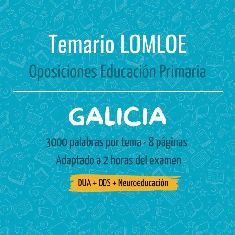 TEMARIO OPOSICIONES PRIMARIA GALICIA
