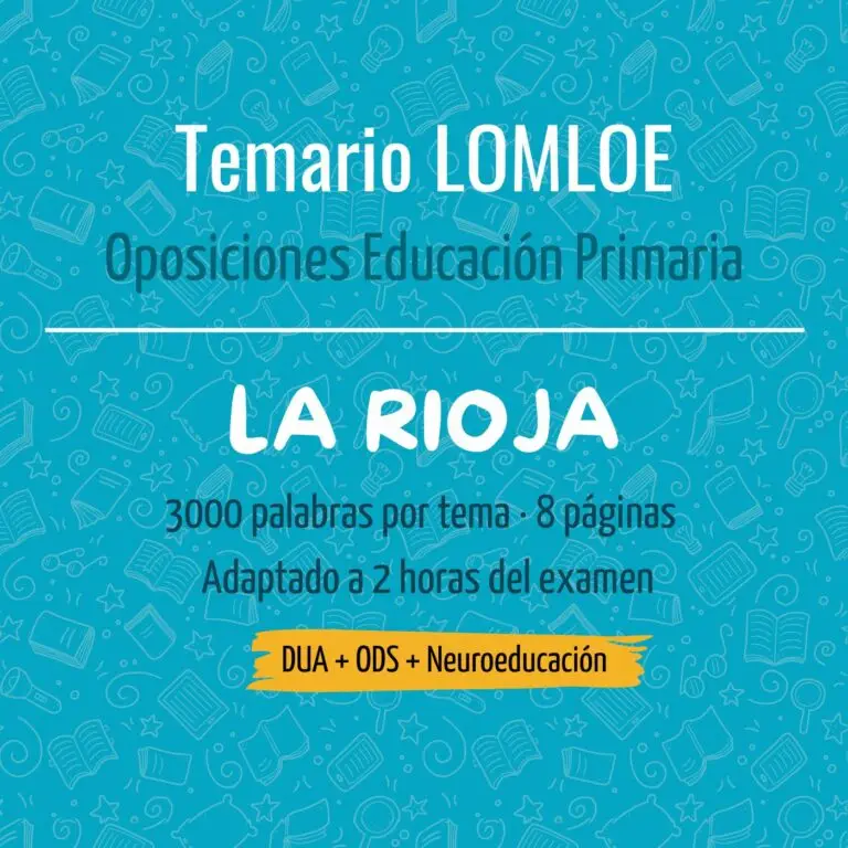TEMARIO OPOSICIONES PRIMARIA LA RIOJA