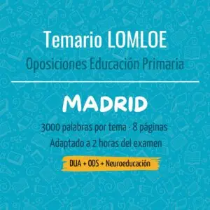 TEMARIO OPOSICIONES PRIMARIA MADRID