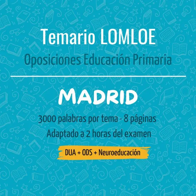 TEMARIO OPOSICIONES PRIMARIA MADRID